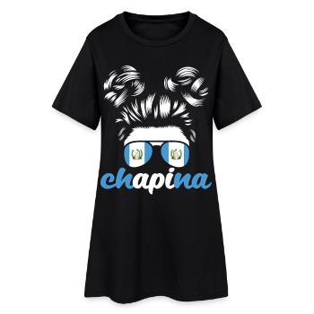 Guatemala Flagge T-Shirt Stolz & Heimat Chapín - Frauen T-Shirt-Kleid - Schwarz - Vorne