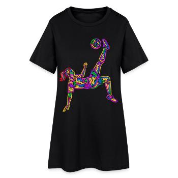 Soccer colorful soccer player girl soccer player - Women’s T-Shirt Dress - black - Front