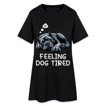 Feeling Dog Tired Cane Corso italienischer mastiff - Frauen T-Shirt-Kleid - Schwarz - Vorne