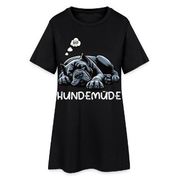 Hundemüde Cane Corso italienischer mastiff  - Frauen T-Shirt-Kleid - Schwarz - Vorne