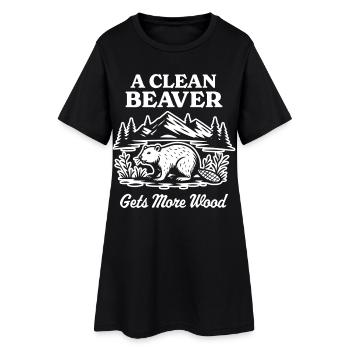Un castor propre obtient plus de bois - Robe T-shirt Femme - noir - Devant