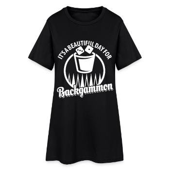 It's a beautiful day for Backgammon | Board Game - Women’s T-Shirt Dress - black - Front