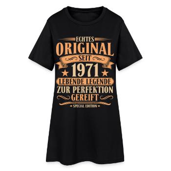 Original seit 1971 – 55. Geburtstag Retro - Frauen T-Shirt-Kleid - Schwarz - Vorne