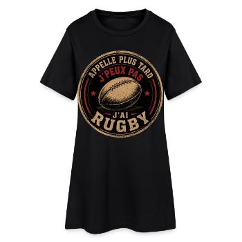 Appelle Plus Tard Rugby - Robe T-shirt Femme - noir - Devant