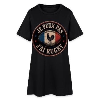 Je Peux Pas J'ai Rugby 2026 - Robe T-shirt Femme - noir - Devant