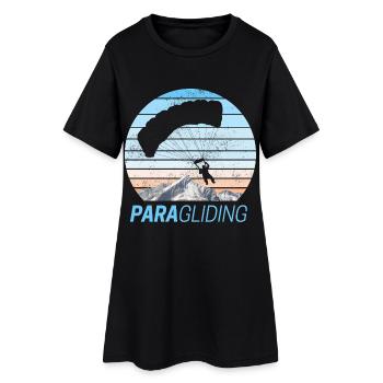 Parapente Vintage Gleitschirmfliegen Design - Robe T-shirt Femme - noir - Devant