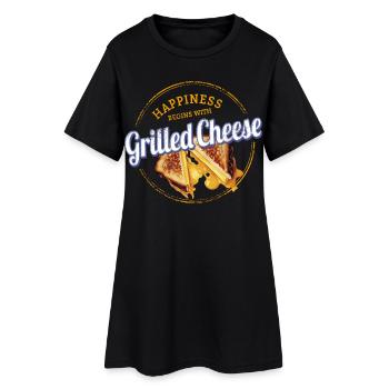 Grilled Cheese Sandwich Cheese Toast Vintage Design - Women’s T-Shirt Dress - black - Front