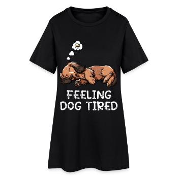 Se sentir fatigué par chien Teckel - Robe T-shirt Femme - noir - Devant
