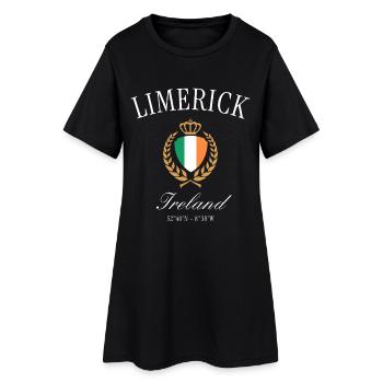 Couronne des armoiries de Limerick en Irlande – Souvenir de voyage - Robe T-shirt Femme - noir - Devant