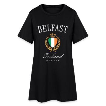 Couronne des armoiries de Belfast en Irlande du Nord – Souvenir de voyage - Robe T-shirt Femme - noir - Devant