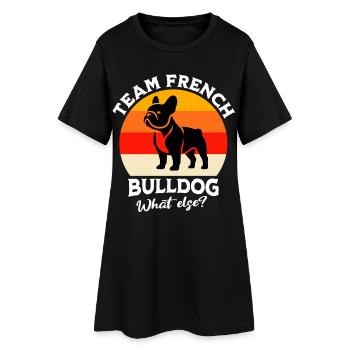 Équipe Bouledogue Français - Robe T-shirt Femme - noir - Devant