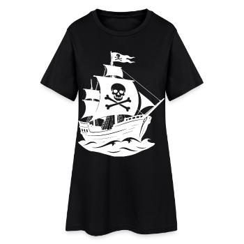 Bateau pirate - Robe T-shirt Femme - noir - Devant
