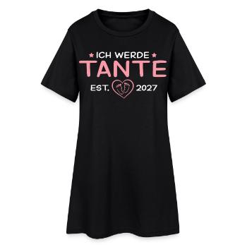 Ich werde Tante 2027 – Baby Ankündigung - Frauen T-Shirt-Kleid - Schwarz - Vorne