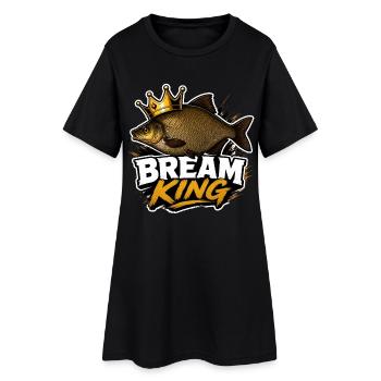 Bream King lustiges (Karpfen) Angelgeschenk-Design - Frauen T-Shirt-Kleid - Schwarz - Vorne