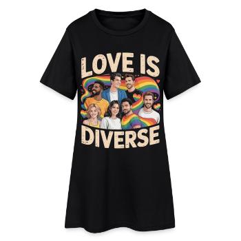 Love Is Diverse Pride Rainbow - Women’s T-Shirt Dress - black - Front