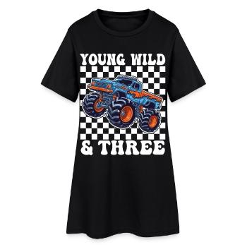 Young Wild & Three Monster Truck - Women’s T-Shirt Dress - black - Front