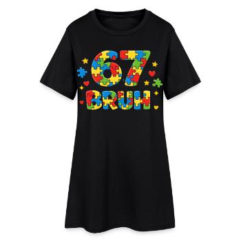 Frère qui dit drôle, rétro vintage Jeunesse, langage de la - Robe T-shirt Femme - noir - Devant