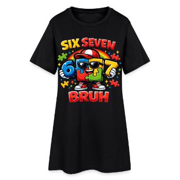 Frère qui dit drôle, rétro vintage Jeunesse, langage de la - Robe T-shirt Femme - noir - Devant