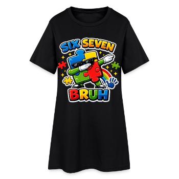 Dinosaur Alphabet ABC Poster Nursery Dino - Women’s T-Shirt Dress - black - Front