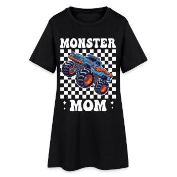 Maman Monster Truck dans le style à damier - Robe T-shirt Femme - noir - Devant
