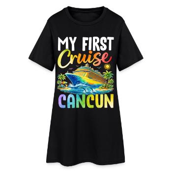 Ma première croisière à Cancún - Robe T-shirt Femme - noir - Devant