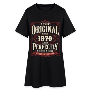 56. Geburtstag Geschenk Original Jahrgang 1970 - Frauen T-Shirt-Kleid - Schwarz - Vorne