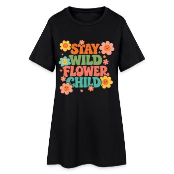 Reste l’enfant des fleurs sauvages - Robe T-shirt Femme - noir - Devant