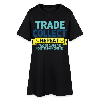Échanger, collectionner, recommencer les cartes à collectionner et le booster - Robe T-shirt Femme - noir - Devant