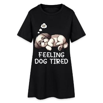 Se sentir fatigué Shih tzu Shih tzus Shih tzu Hund - Robe T-shirt Femme - noir - Devant