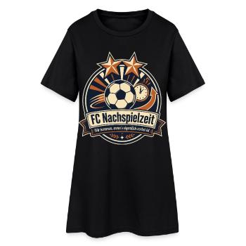 FC Nachspielzeit - Frauen T-Shirt-Kleid - Schwarz - Vorne