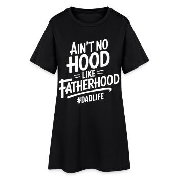 Y a pas de quartier comme la paternité Papa-vie - Robe T-shirt Femme - noir - Devant