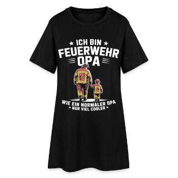 Feuerwehr Opa Cooler Großvater Spruch - Frauen T-Shirt-Kleid - Schwarz - Vorne