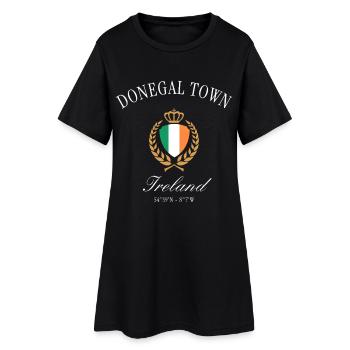 Donegal Town Irland Wappen Krone – Reise Souvenir - Frauen T-Shirt-Kleid - Schwarz - Vorne