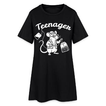 Adolescent Souris Scientifique - Robe T-shirt Femme - noir - Devant
