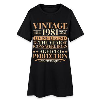 Légende vivante 1981 – 45e anniversaire Millésime - Robe T-shirt Femme - noir - Devant