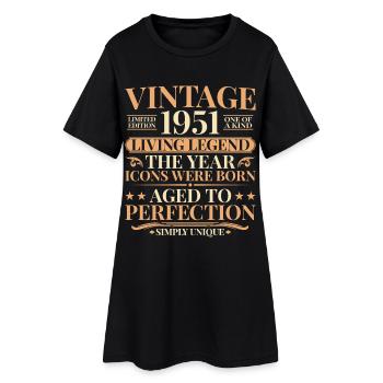 Légende vivante 1951 – 75e anniversaire Millésime - Robe T-shirt Femme - noir - Devant