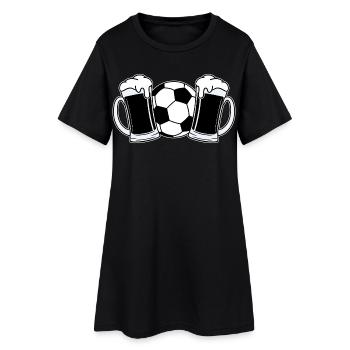 Bière de football - Robe T-shirt Femme - noir - Devant