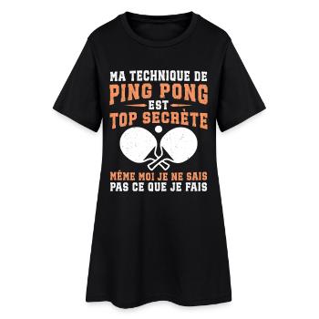 ma technique de ping-pong - Robe T-shirt Femme - noir - Devant