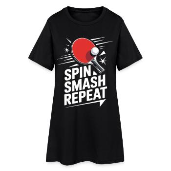 Chemise de ping-pong avec raquette – Spin Smash Repeat - Robe T-shirt Femme - noir - Devant