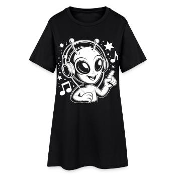 DJ extraterrestre avec casque - Cadeau pour les fans de science-fiction - Robe T-shirt Femme - noir - Devant