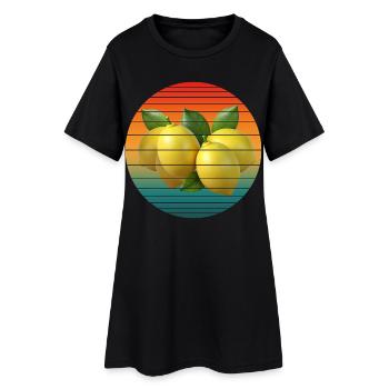 lemon fruit - Women’s T-Shirt Dress - black - Front
