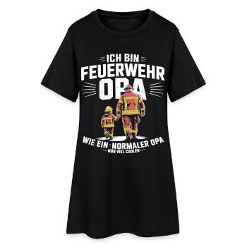 Feuerwehr Opa Cooler Großvater Spruch - Frauen T-Shirt-Kleid - Schwarz - Vorne