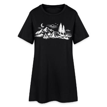 Tente de camping - Robe T-shirt Femme - noir - Devant