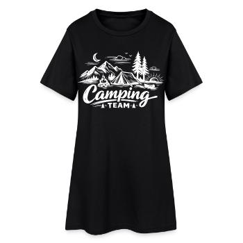 Tente d’équipe de camping - Robe T-shirt Femme - noir - Devant