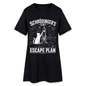 Chemise scientifique Schrödinger Chat - Robe T-shirt Femme - noir - Devant