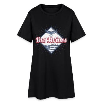 Des Moines City dans l’Iowa, États-Unis, États-Unis - Robe T-shirt Femme - noir - Devant