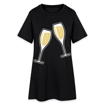 2 Sektgläser (Sekt / Oval / Zu / 3C) - Robe T-shirt Femme - noir - Devant