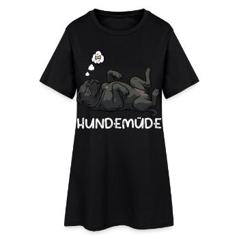 Hundemüde Cane Corso italienischer mastiff  - Frauen T-Shirt-Kleid - Schwarz - Vorne