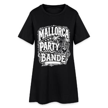 Mallorca Party Bande - Frauen T-Shirt-Kleid - Schwarz - Vorne