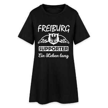 Freiburg Supporter Ein Leben Lang - Frauen T-Shirt-Kleid - Schwarz - Vorne